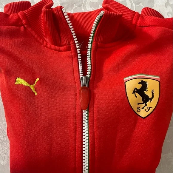Vintage puma Ferrari track Jacket Red Boys Size 6 Logo Ferrari On Front/back - Picture 12 of 12